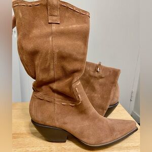Womens Brown Suede Cowboy Boots